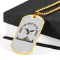 Eagle To Jungle Hunting Necklace Stainless Steel or 18k Gold Dog Tag 24"-Express Your Love Gifts
