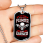 Earned Title Plumber Necklace Stainless Steel or 18k Gold Dog Tag 24" Chain-Express Your Love Gifts