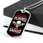 Earned Title Plumber Necklace Stainless Steel or 18k Gold Dog Tag 24" Chain-Express Your Love Gifts