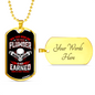 Earned Title Plumber Necklace Stainless Steel or 18k Gold Dog Tag 24" Chain-Express Your Love Gifts