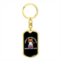 Easily Distracted By Books and Cats Keychain Stainless Steel or 18k Gold Dog Tag Keyring-Express Your Love Gifts
