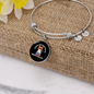 Easily Distracted By Books Cat Bracelet Stainless Steel or 18k Gold Circle Bangle-Express Your Love Gifts