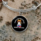 Easily Distracted By Books Cat Bracelet Stainless Steel or 18k Gold Circle Bangle-Express Your Love Gifts