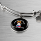 Easily Distracted By Books Cat Bracelet Stainless Steel or 18k Gold Circle Bangle-Express Your Love Gifts