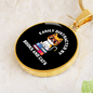Easily Distracted By Books Cat Circle Necklace Stainless Steel or 18k Gold 18-22"-Express Your Love Gifts