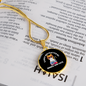 Easily Distracted By Books Cat Circle Necklace Stainless Steel or 18k Gold 18-22"-Express Your Love Gifts