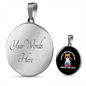 Easily Distracted By Books Cat Circle Necklace Stainless Steel or 18k Gold 18-22"-Express Your Love Gifts