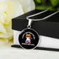 Easily Distracted By Books Cat Circle Necklace Stainless Steel or 18k Gold 18-22"-Express Your Love Gifts