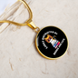 Easily Distracted By Books Cat Circle Necklace Stainless Steel or 18k Gold 18-22"-Express Your Love Gifts