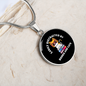Easily Distracted By Books Cat Circle Necklace Stainless Steel or 18k Gold 18-22"-Express Your Love Gifts
