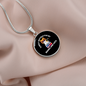 Easily Distracted By Books Cat Circle Necklace Stainless Steel or 18k Gold 18-22"-Express Your Love Gifts
