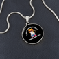 Easily Distracted By Books Cat Circle Necklace Stainless Steel or 18k Gold 18-22"-Express Your Love Gifts