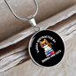 Easily Distracted By Books Cat Circle Necklace Stainless Steel or 18k Gold 18-22"-Express Your Love Gifts