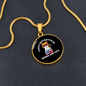 Easily Distracted By Books Cat Circle Necklace Stainless Steel or 18k Gold 18-22"-Express Your Love Gifts