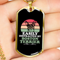 Easily Distracted by Boston Terrier Necklace Stainless Steel or 18k Gold Dog Tag 24" Chain-Express Your Love Gifts