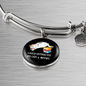 Easily Distracted By Cats Bracelet Stainless Steel or 18k Gold Circle Bangle-Express Your Love Gifts
