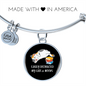 Easily Distracted By Cats Bracelet Stainless Steel or 18k Gold Circle Bangle-Express Your Love Gifts