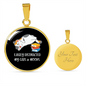 Easily Distracted By Cats Circle Necklace Stainless Steel or 18k Gold 18-22"-Express Your Love Gifts