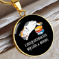 Easily Distracted By Cats Circle Necklace Stainless Steel or 18k Gold 18-22"-Express Your Love Gifts