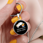 Easily Distracted By Cats Circle Necklace Stainless Steel or 18k Gold 18-22"-Express Your Love Gifts