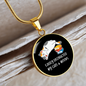 Easily Distracted By Cats Circle Necklace Stainless Steel or 18k Gold 18-22"-Express Your Love Gifts
