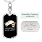 Easily Distracted By Cats Keychain Stainless Steel or 18k Gold Dog Tag Keyring-Express Your Love Gifts
