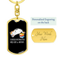 Easily Distracted By Cats Keychain Stainless Steel or 18k Gold Dog Tag Keyring-Express Your Love Gifts