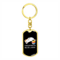Easily Distracted By Cats Keychain Stainless Steel or 18k Gold Dog Tag Keyring-Express Your Love Gifts