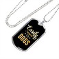 Easily Distracted by Dogs Plain Necklace Stainless Steel or 18k Gold Dog Tag 24" Chain-Express Your Love Gifts