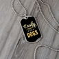 Easily Distracted by Dogs Plain Necklace Stainless Steel or 18k Gold Dog Tag 24" Chain-Express Your Love Gifts