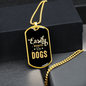 Easily Distracted by Dogs Plain Necklace Stainless Steel or 18k Gold Dog Tag 24" Chain-Express Your Love Gifts