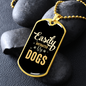 Easily Distracted by Dogs Plain Necklace Stainless Steel or 18k Gold Dog Tag 24" Chain-Express Your Love Gifts