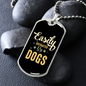 Easily Distracted by Dogs Plain Necklace Stainless Steel or 18k Gold Dog Tag 24" Chain-Express Your Love Gifts