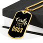 Easily Distracted by Dogs Plain Necklace Stainless Steel or 18k Gold Dog Tag 24" Chain-Express Your Love Gifts