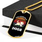 Easily Distracted By Dogs Puppy Necklace Stainless Steel or 18k Gold Dog Tag 24" Chain-Express Your Love Gifts