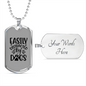 Easily Distracted by Dogs TranspArent Necklace Stainless Steel or 18k Gold Dog Tag 24" Chain-Express Your Love Gifts