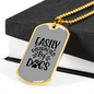 Easily Distracted by Dogs TranspArent Necklace Stainless Steel or 18k Gold Dog Tag 24" Chain-Express Your Love Gifts