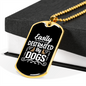 Easily Distracted by Dogs White Necklace Stainless Steel or 18k Gold Dog Tag 24" Chain-Express Your Love Gifts