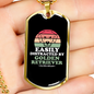 Easily Distracted by Golden Retriever Necklace Stainless Steel or 18k Gold Dog Tag 24" Chain-Express Your Love Gifts