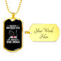 Easily Distracted By Horses and Dogs Horse Necklace Stainless Steel or 18k Gold Dog Tag 24" Chain-Express Your Love Gifts