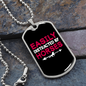 Easily Distracted by Horses Red and Black Horse Necklace Stainless Steel or 18k Gold Dog Tag 24" Chain-Express Your Love Gifts