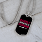 Easily Distracted by Horses Red and Black Horse Necklace Stainless Steel or 18k Gold Dog Tag 24" Chain-Express Your Love Gifts