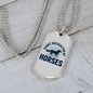 Easily Distracted by Horses White Horse Necklace Stainless Steel or 18k Gold Dog Tag 24" Chain-Express Your Love Gifts