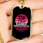 Easily Distracted by Jack Russell Terrirer Necklace Stainless Steel or 18k Gold Dog Tag 24" Chain-Express Your Love Gifts