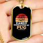 Easily Distracted by Pug Necklace Stainless Steel or 18k Gold Dog Tag 24" Chain-Express Your Love Gifts