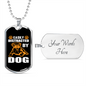 Easily Distracted Necklace Stainless Steel or 18k Gold Dog Tag 24" Chain-Express Your Love Gifts