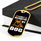 Easily Distracted Necklace Stainless Steel or 18k Gold Dog Tag 24" Chain-Express Your Love Gifts