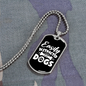 Easily Distracted White Necklace Stainless Steel or 18k Gold Dog Tag 24" Chain-Express Your Love Gifts