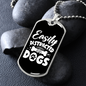 Easily Distracted White Necklace Stainless Steel or 18k Gold Dog Tag 24" Chain-Express Your Love Gifts