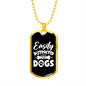 Easily Distracted White Necklace Stainless Steel or 18k Gold Dog Tag 24" Chain-Express Your Love Gifts
